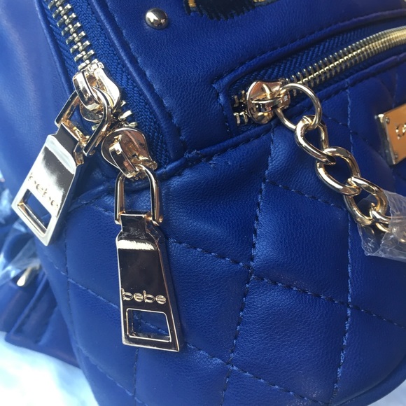 BEBE BLUE MINI BACKPACK PATCHES ⚡️🐯💋Y2K NWT - Picture 8 of 8